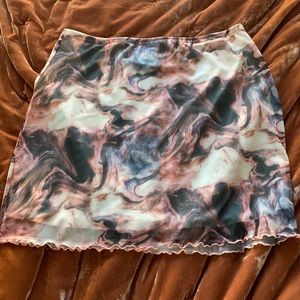SHEIN Plus Marble Print Skirt